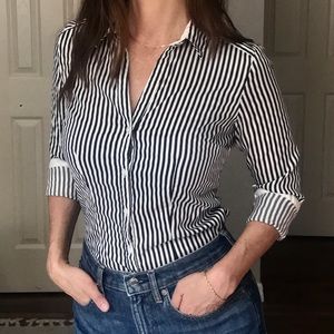 BOGO! H&M Black & White Striped Button Down Shirt